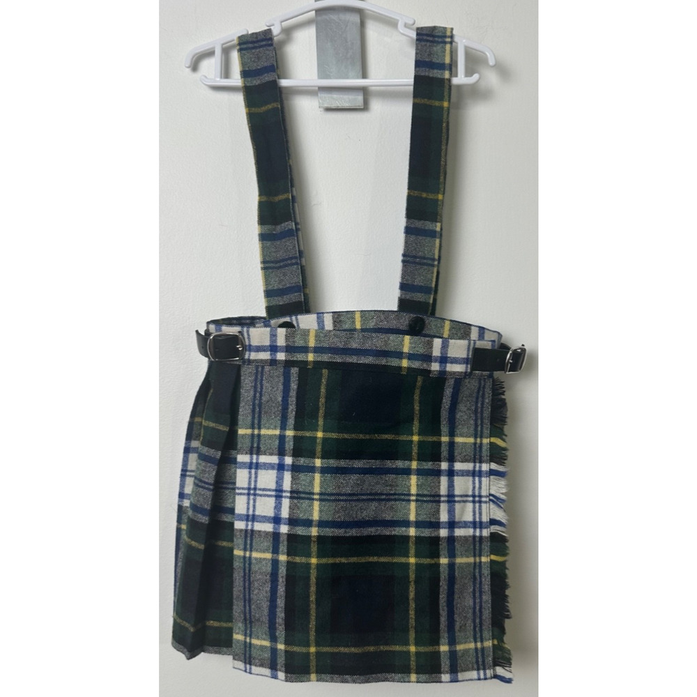 Vintage O'Neil of Dublin Plaid Tartan Pleated Wool Jumper - Size 18 Age 2/3 C19